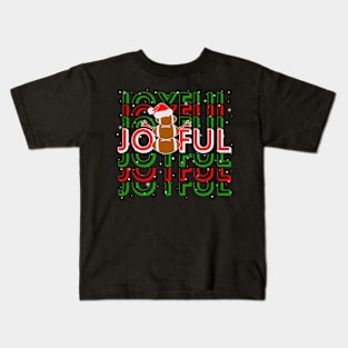 Football Christmas Snowman Joyful Funny Football Lover Kids T-Shirt